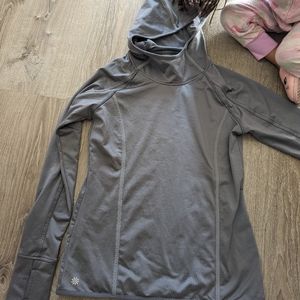 Athleta Gray Plush Tech Hoodie Sz